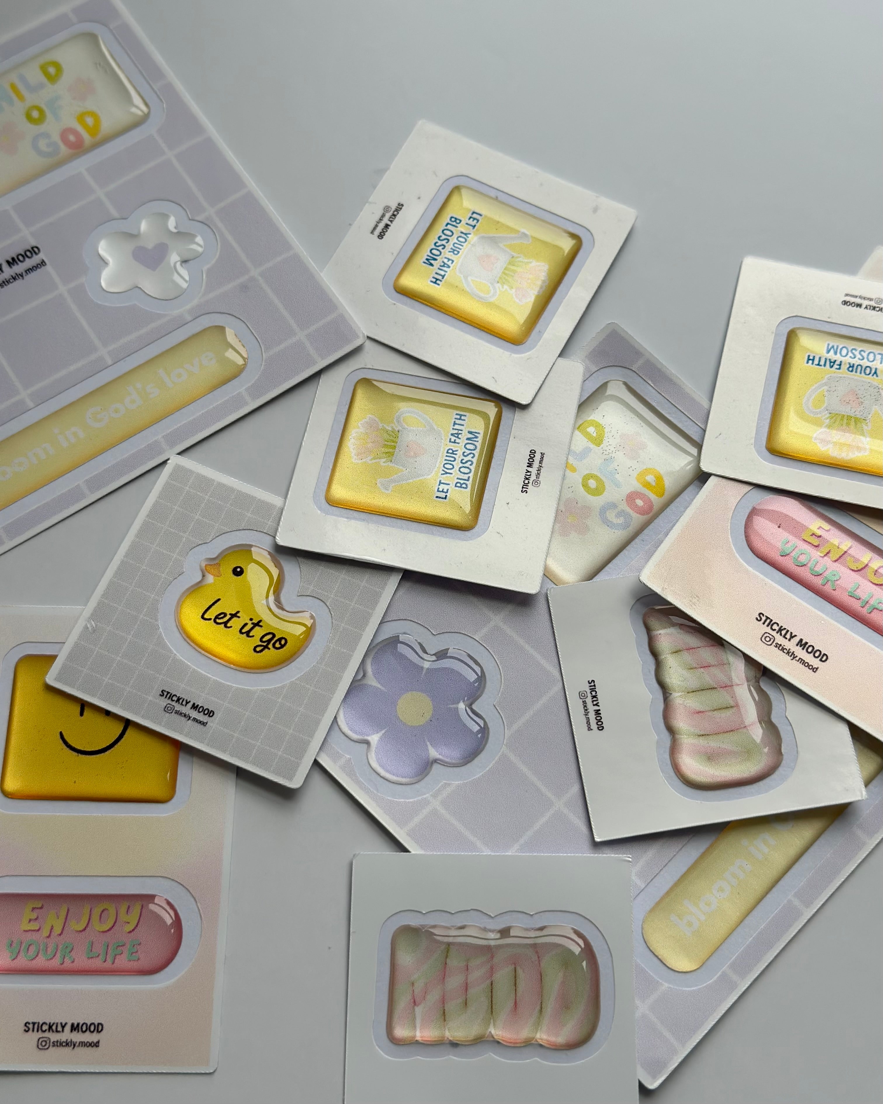 Enjoy Your Life Phone Stickers – Smiley Epoxy Sticker Pack