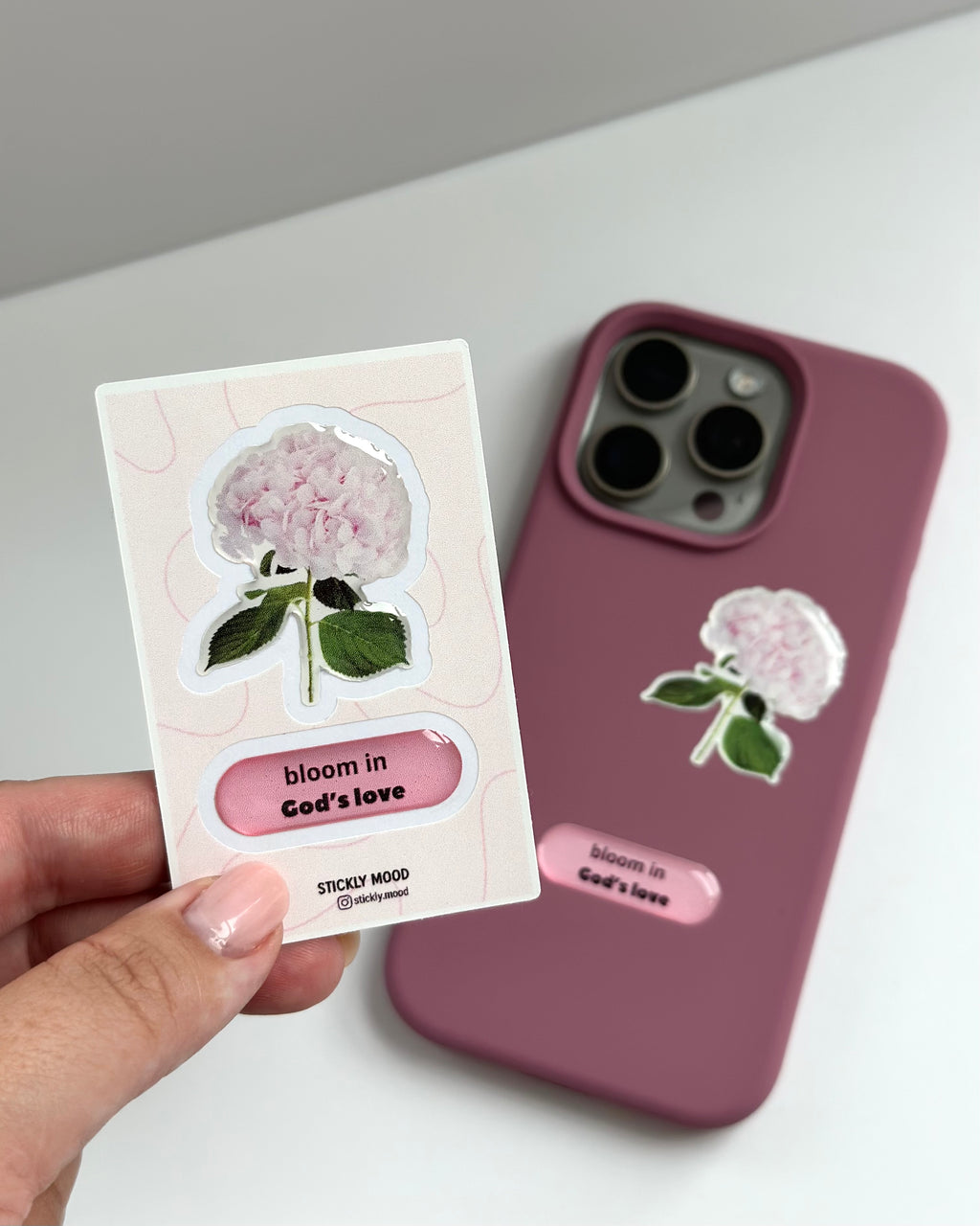 Bloom in God’s Love – Epoxy Phone Sticker Pack