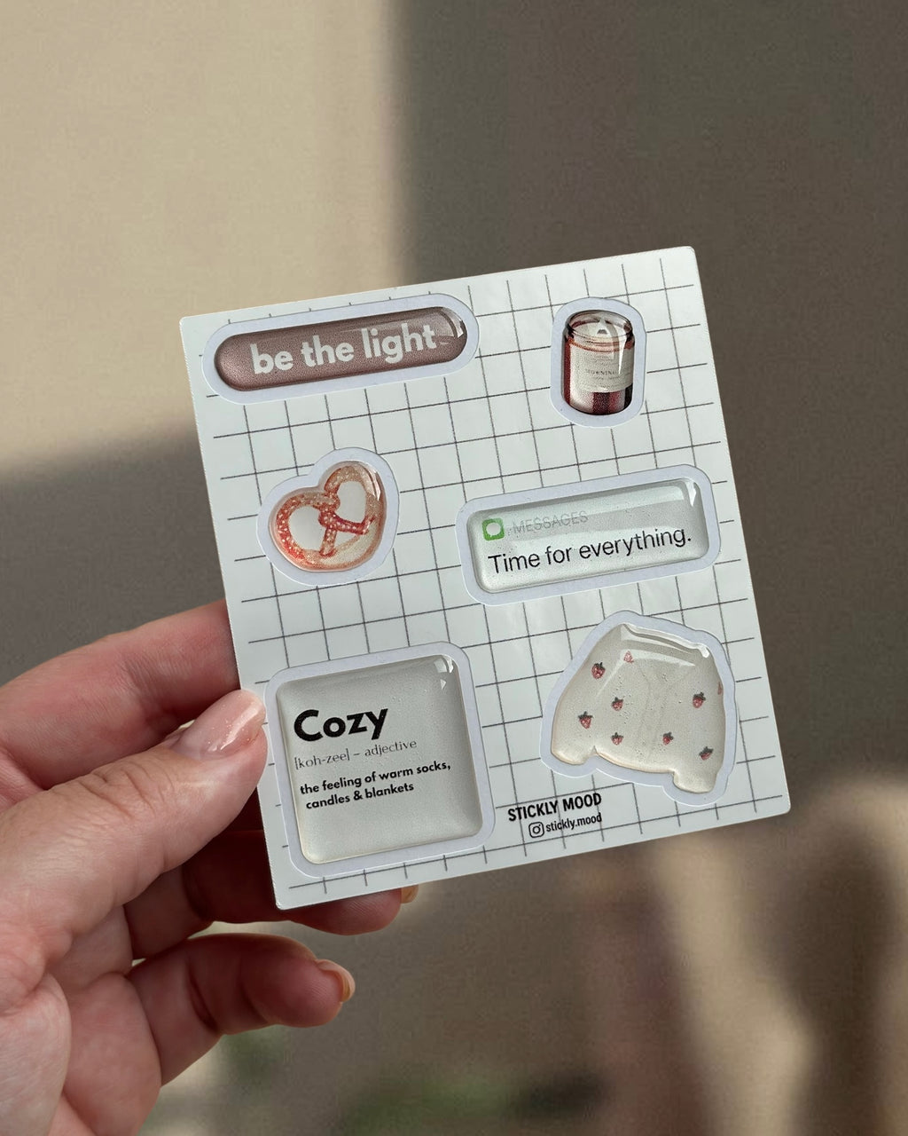 Cozy Aesthetic 3D Sticker Pack – Glossy Stickers for iPhone, iPad, MacBook, Tablets & Planners Cute Mood Stickers, Cozy Gift for Her