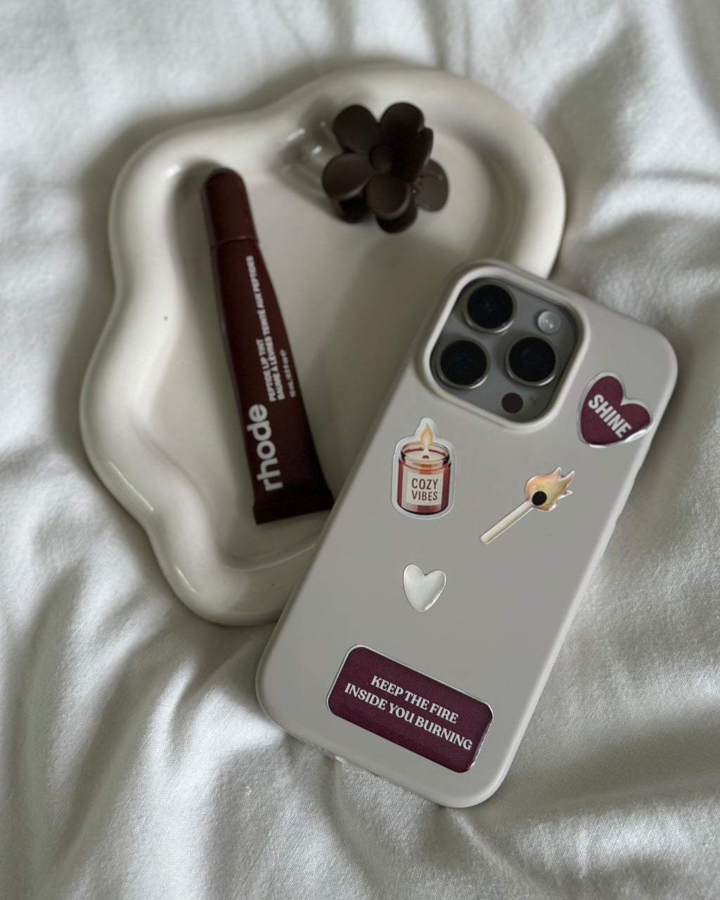 Keep the Fire Burning Cozy 3D Epoxy Sticker Pack for iPhone, iPad & MacBook Trendy Aesthetic Mood Stickers, Cute Case Decals Gift