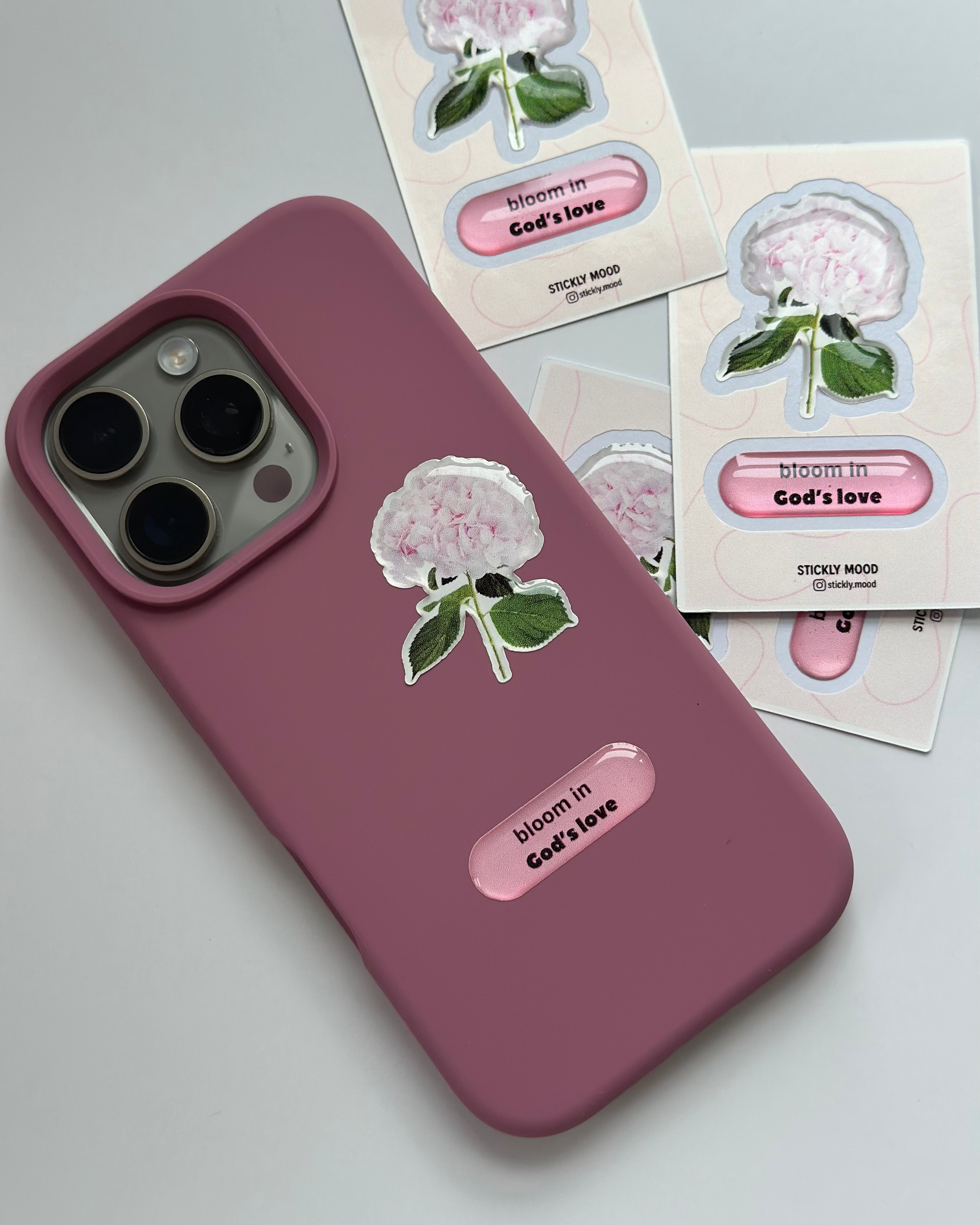 Bloom in God’s Love – Epoxy Phone Sticker Pack