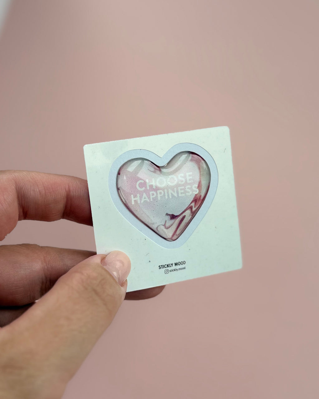 Choose Happiness – Epoxy Resin Heart Sticker