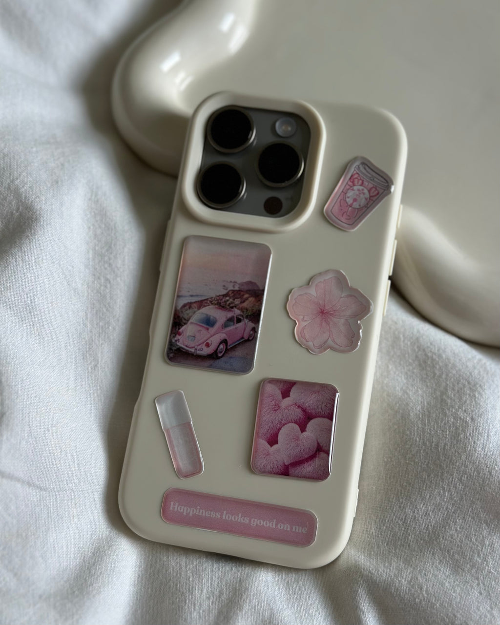 Pink Aesthetic Sticker Pack – Cute 3D Glossy Stickers for iPhone Case, iPad, MacBook & Journal – Trendy Gift for Girls