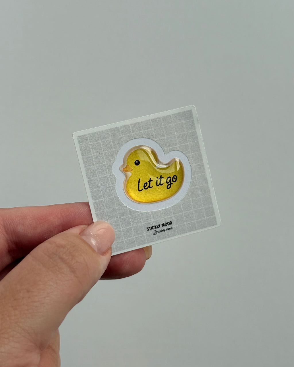 Let It Go Epoxy Resin Sticker – Cute Yellow Duck