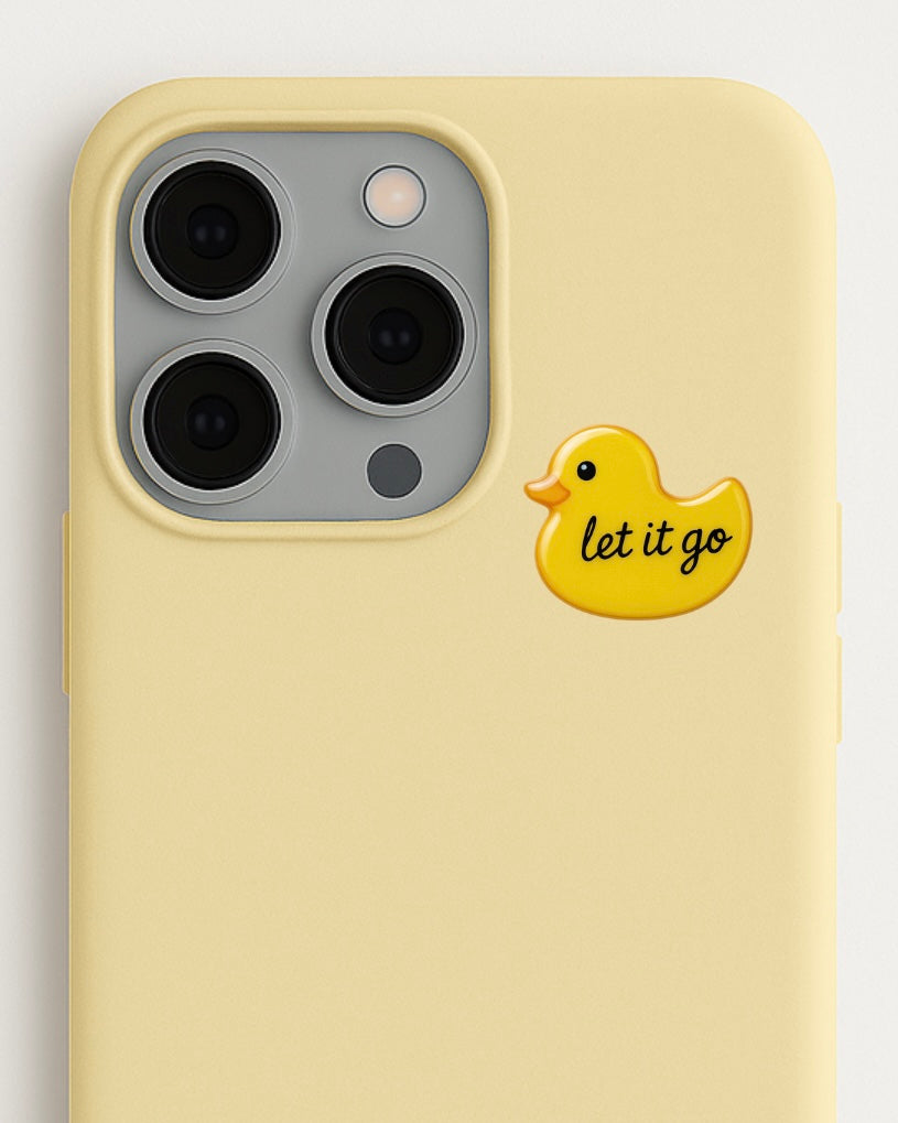 Let It Go Epoxy Resin Sticker – Cute Yellow Duck