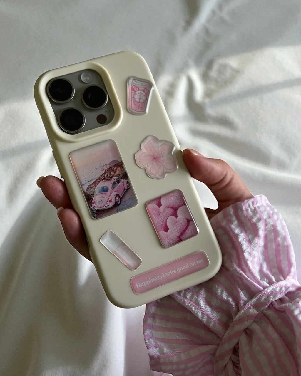 Pink Aesthetic Sticker Pack – Cute 3D Glossy Stickers for iPhone Case, iPad, MacBook & Journal – Trendy Gift for Girls